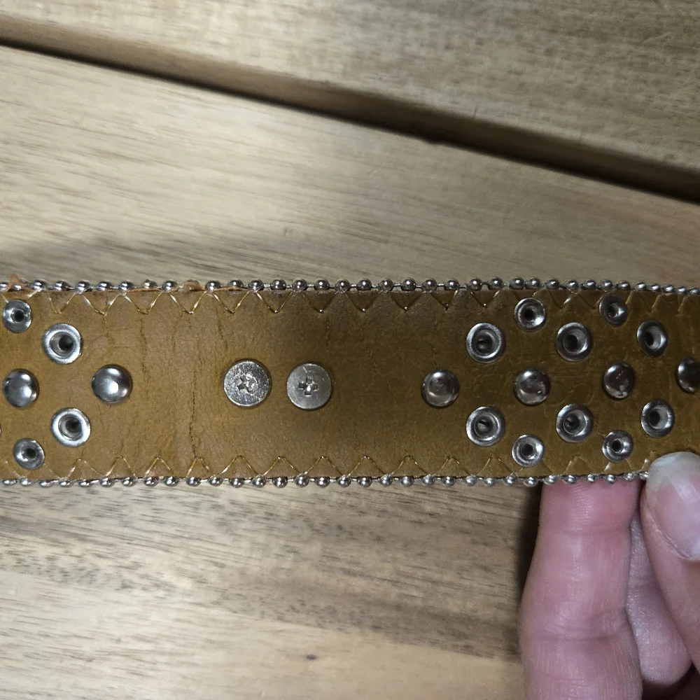 Nocona Girls Brown Leather Belt with Pink Heart Rhinestones Accents